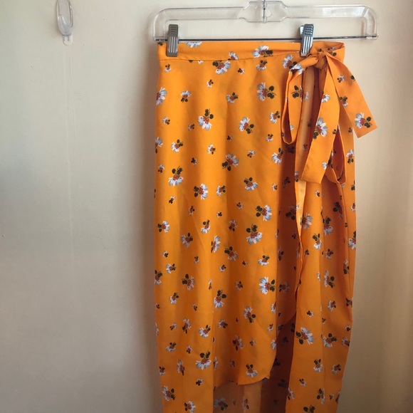 LOFT Floral Wrap Skirt - Picture 2 of 9